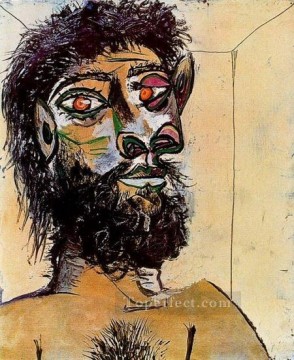 パブロ・ピカソ Painting - ひげを生やした男の頭 1956年 パブロ・ピカソ